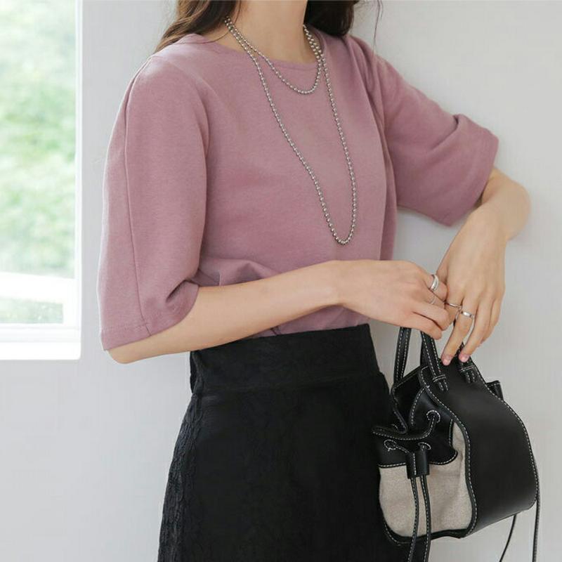 【新作10%OFF】パフハーフスリーブTシャツ・全4色・t64064 レディース【tops】【トップス Tシャツ 半袖 ハーフス