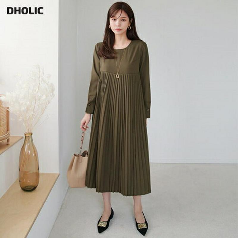 【新作10%OFF】プリーツワンピース・全2色・t64069 レディース【ops】【ワンピース ロング ロングワンピース 長袖 