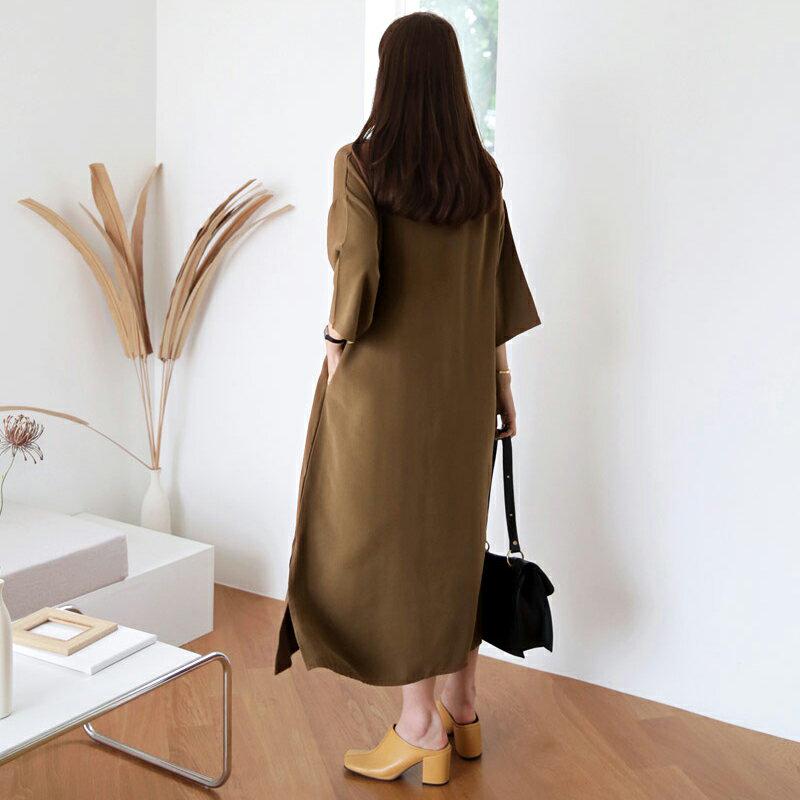 【新作10%OFF】コントラストカラーワンピース・全2色・t64071 レディース【ops】【ワンピース ロング ロングワンピー