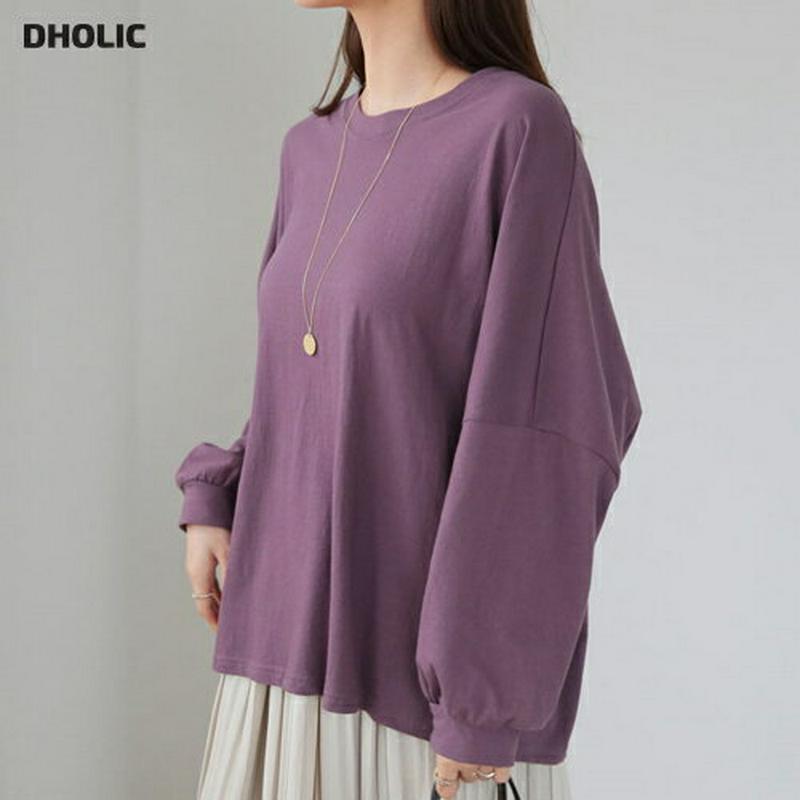 【新作10%OFF】コットンルーズTシャツ・全5色・b64067 レディース【tops】【トップス Tシャツ 長袖 コットン 綿