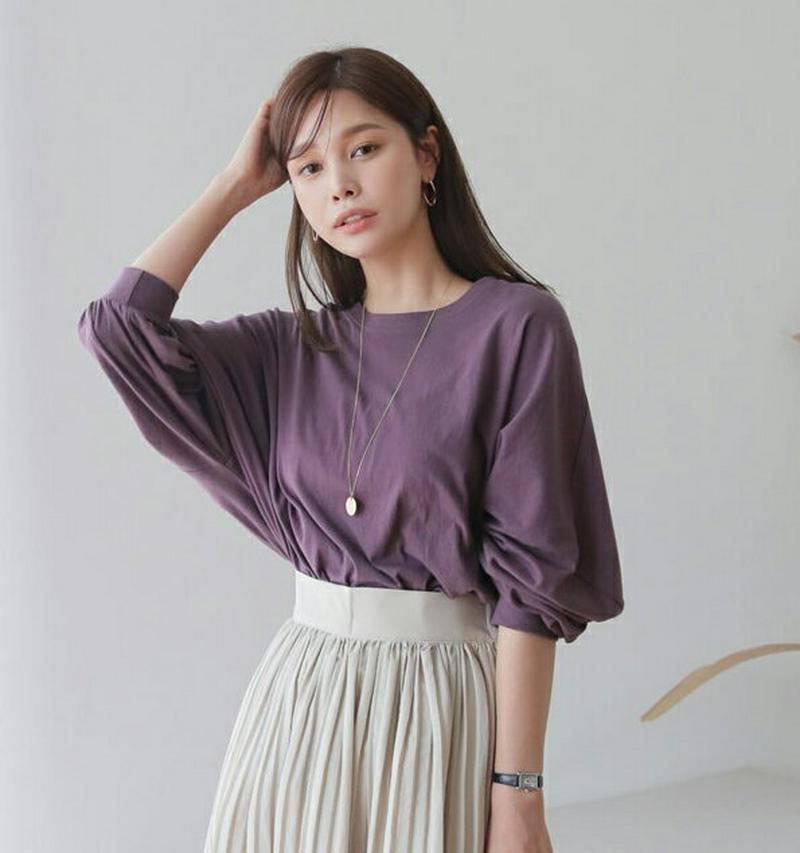 【新作10%OFF】コットンルーズTシャツ・全5色・b64067 レディース【tops】【トップス Tシャツ 長袖 コットン 綿