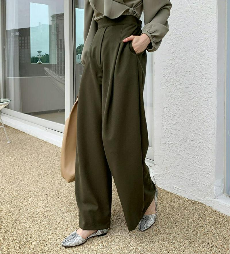 【新作10%OFF】バックゴムワンタックパンツ・全3色・t56864 レディース【pt】【韓国 ファッション ボトムス ズボン 