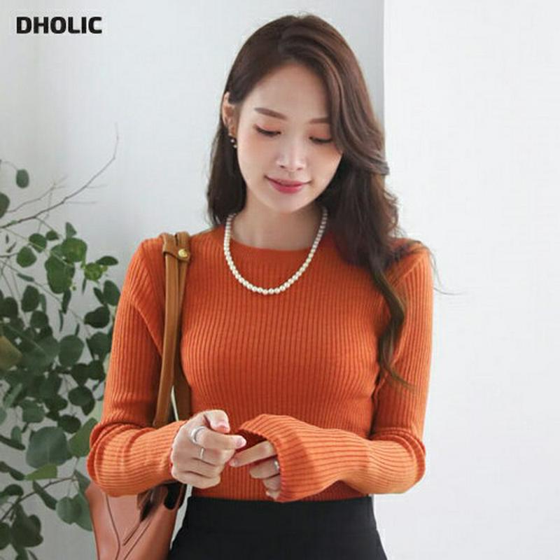 【新作10%OFF】スリムフィットリブニット・全4色・t64062 レディース【tops】【トップス ニット ニットトップス ス