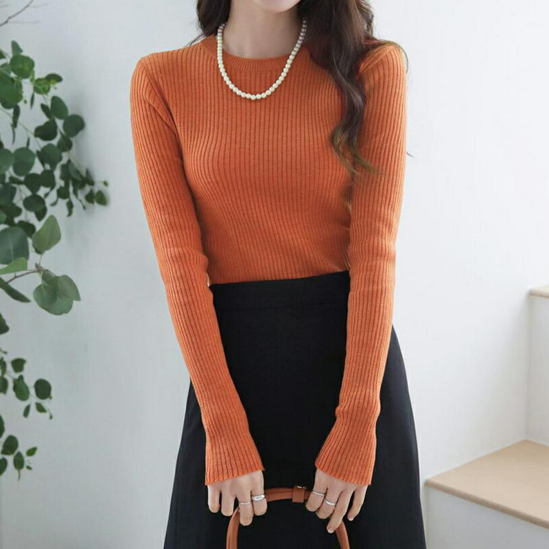 【新作10%OFF】スリムフィットリブニット・全4色・t64062 レディース【tops】【トップス ニット ニットトップス ス