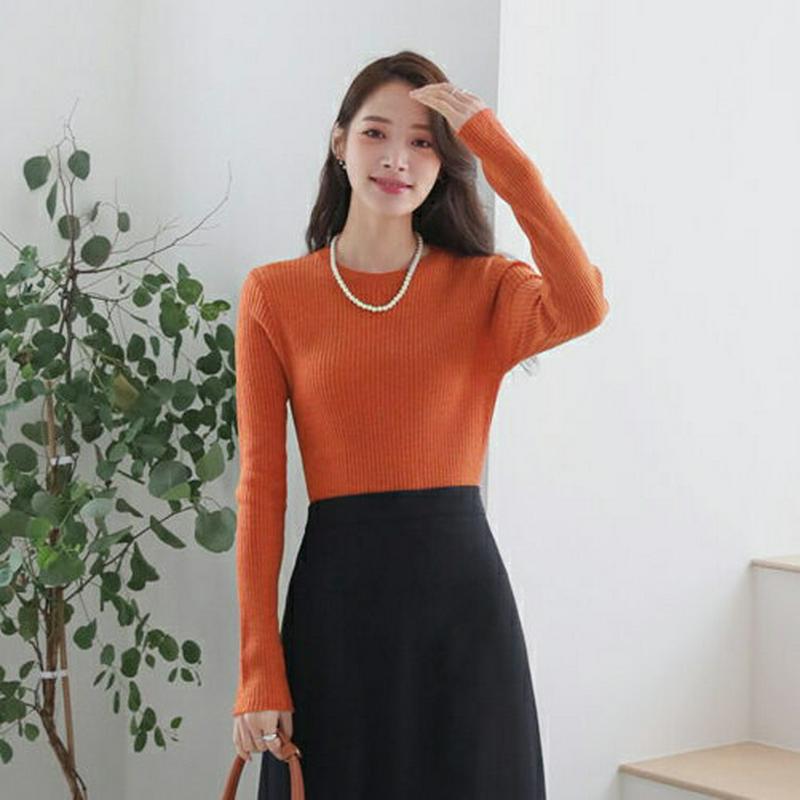 【新作10%OFF】スリムフィットリブニット・全4色・t64062 レディース【tops】【トップス ニット ニットトップス ス
