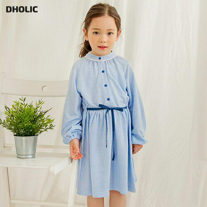 バルーンスリーブリボンシャツワンピース・p005528 キッズ【3~8才】【ops】【ワンピース ミディ丈 ロング丈 シャツワン