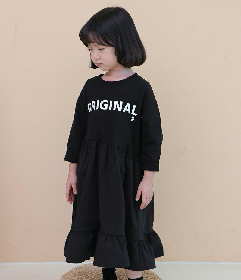 ORIGINALティアードワンピース・u05957 キッズ【3~8才】【ops】【ワンピース ロングワンピース ラウンドネック 