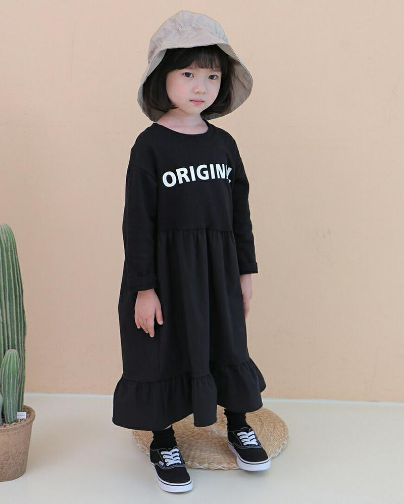 ORIGINALティアードワンピース・u05957 キッズ【3~8才】【ops】【ワンピース ロングワンピース ラウンドネック 