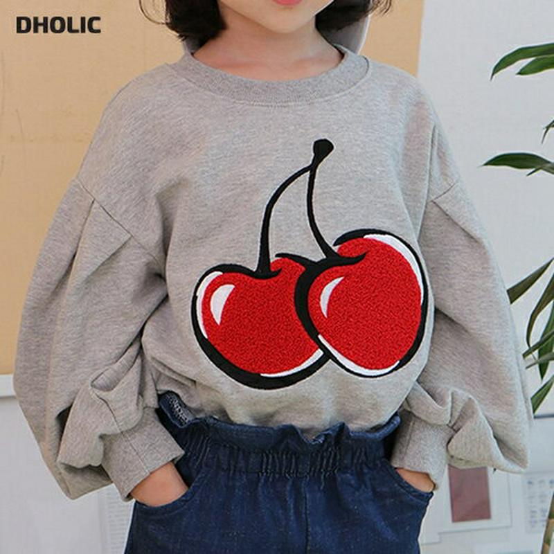 ボリュームスリーブチェリースウェット・u05985 キッズ【3~8才】【tops】【トップス スウェット 長袖 ボリュームスリー