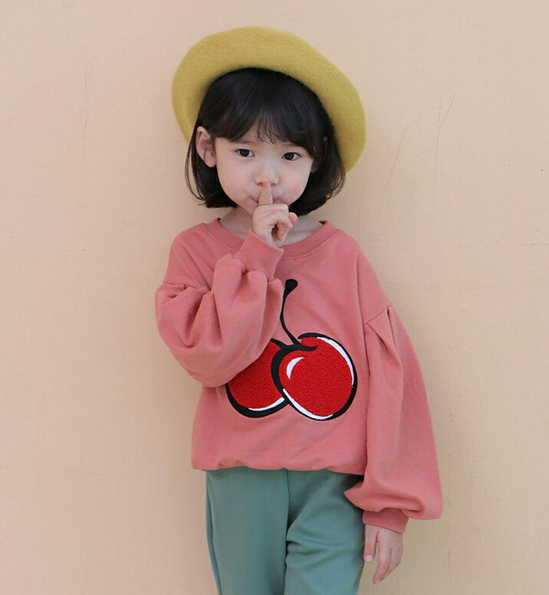 ボリュームスリーブチェリースウェット・u05985 キッズ【3~8才】【tops】【トップス スウェット 長袖 ボリュームスリー