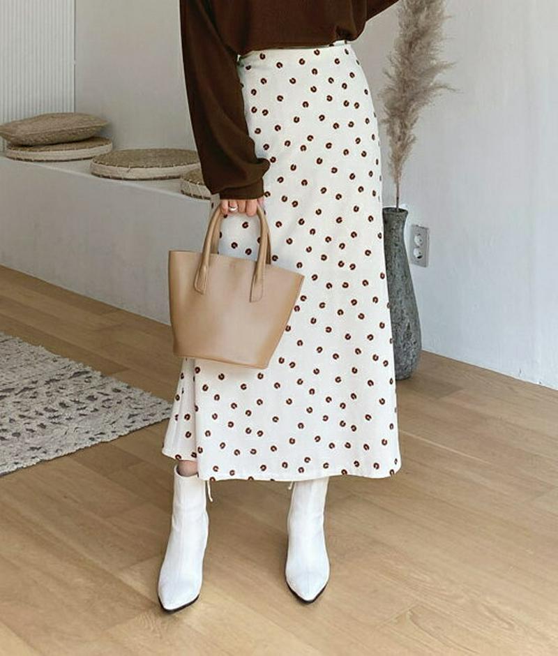 フローラルフレアスカート・全2色・t48021 レディース【sk】【韓国 ファッション ボトムス スカート ロング丈 ロングスカ