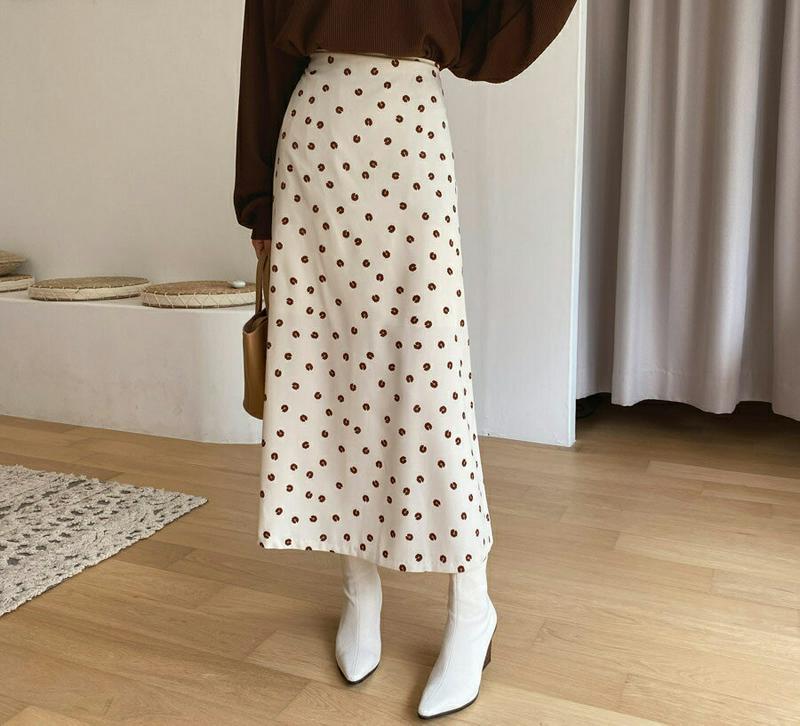 フローラルフレアスカート・全2色・t48021 レディース【sk】【韓国 ファッション ボトムス スカート ロング丈 ロングスカ