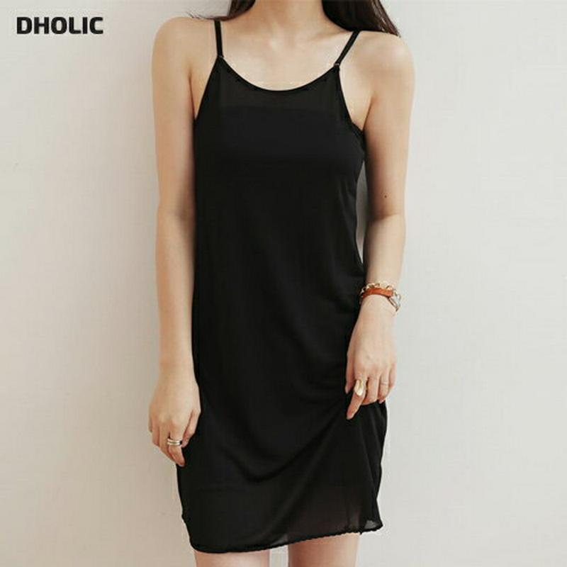 ラウンドヘムスリップ・全3色・d63787 レディース【acc】【インナーワンピース インナー スリーブレス ノースリーブ キャミソール 単色 無地 シンプル ベーシック 韓国 ファッション】【ハイホリHIHOLLI】