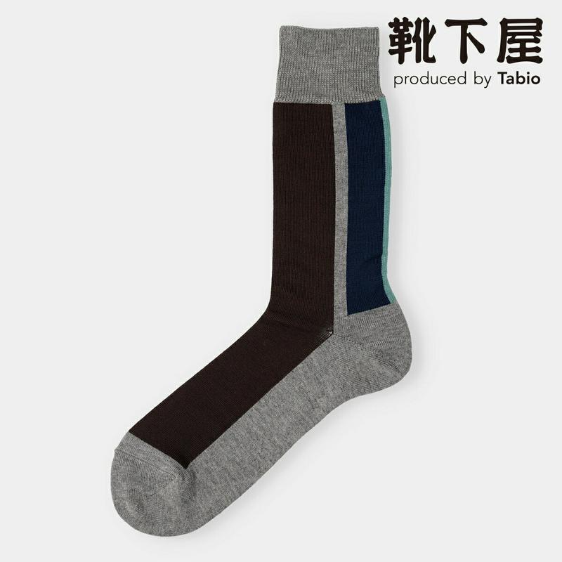 【あす楽】【Tabio MEN】 メンズ 縦ラインソックス / 靴下屋 靴下 タビオ くつ下 クルー メンズ 日本製