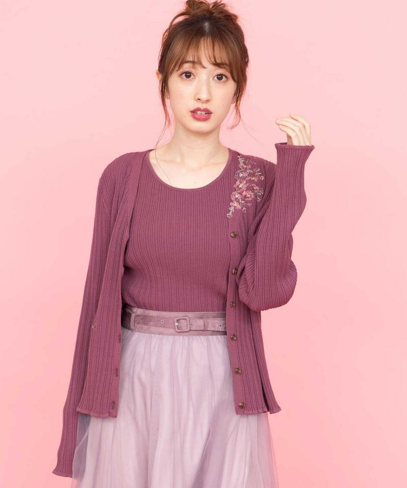 アシメ刺繍リブツイン