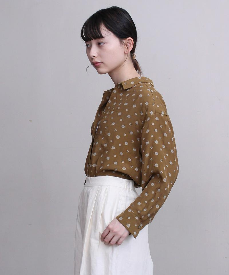 小紋柄ジャカードチビ衿シャツ（cardo fabrica）
