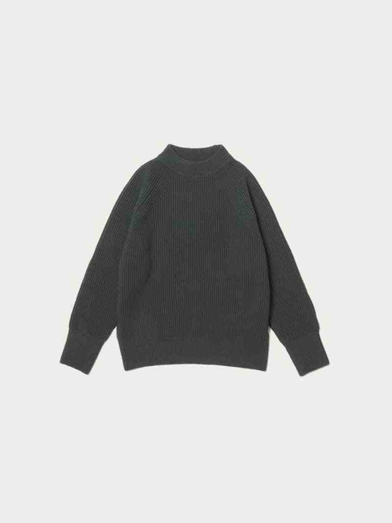BY∴ ウール畦ラグランスリーブニットプルオーバー о