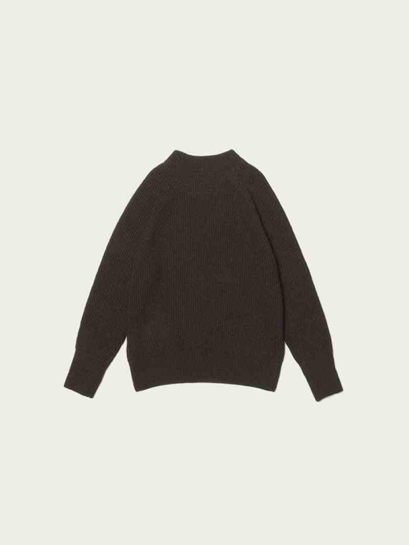 BY∴ ウール畦ラグランスリーブニットプルオーバー о