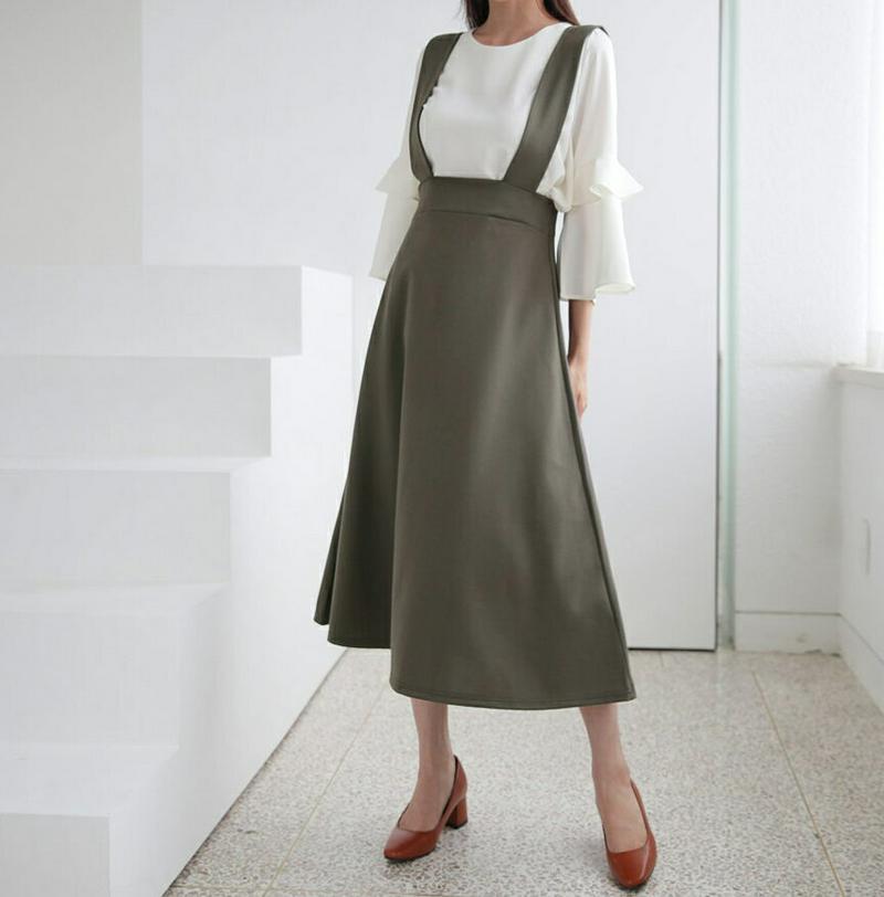 ≪人気商品再入荷≫バックリボンワンピース・全2色・t60752 レディース【ops】 韓国 ファッション ワンピース ロングワンピース スリーブレス ノースリーブ スクエアネック フレア サロペット リボン バックリボン バックゴム 単色 無地 大人 秋