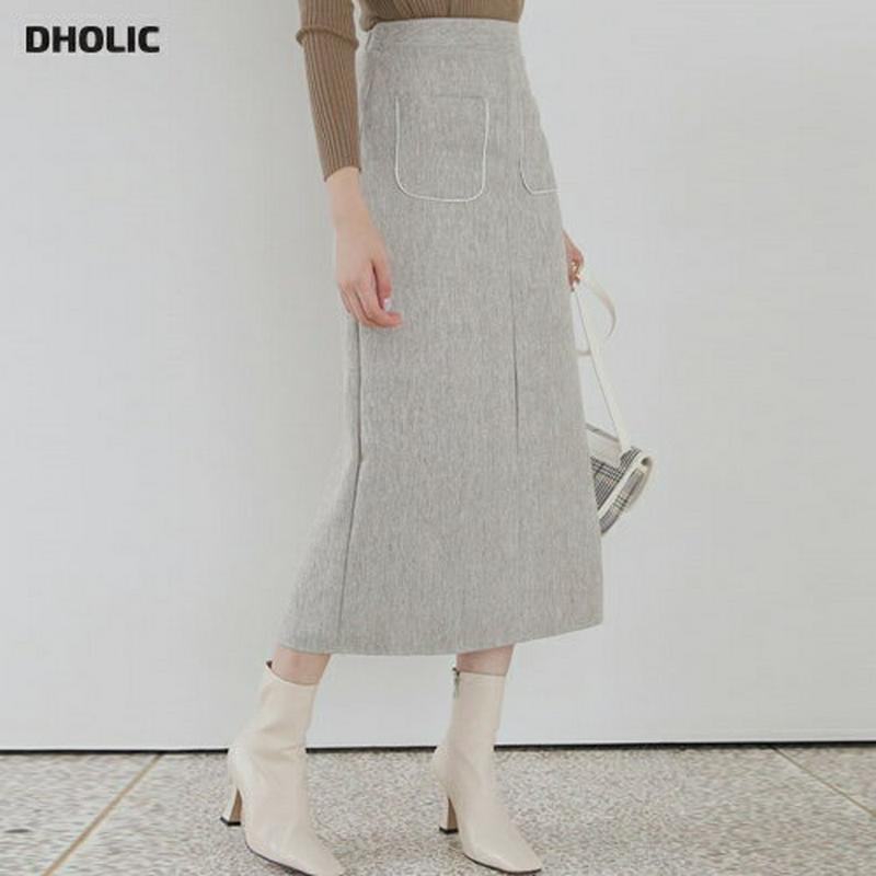 【新作10%OFF】ポケットHラインスカート・全3色・t60754 レディース【sk】【韓国 ファッション ボトムス スカート 