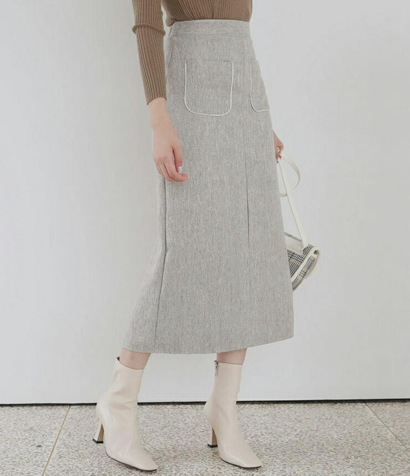 【新作10%OFF】ポケットHラインスカート・全3色・t60754 レディース【sk】【韓国 ファッション ボトムス スカート 
