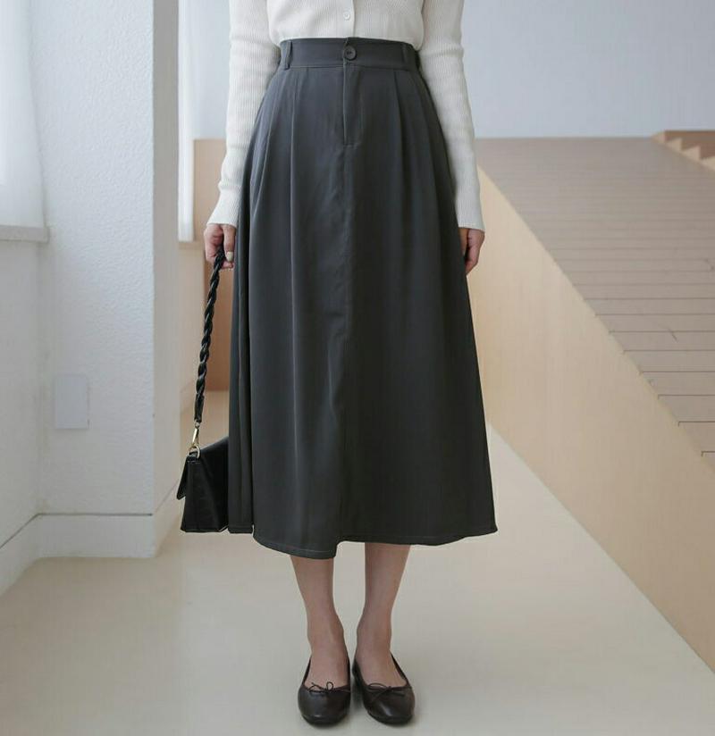 【新作10%OFF】タックフレアスカート・全3色・b60755 レディース【sk】【韓国 ファッション ボトムス スカート ロン