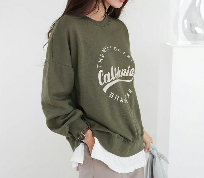 【新作10%OFF】レタリングレイヤードへムスウェット・全4色・b60733 レディース【tops】【韓国 ファッション トップ