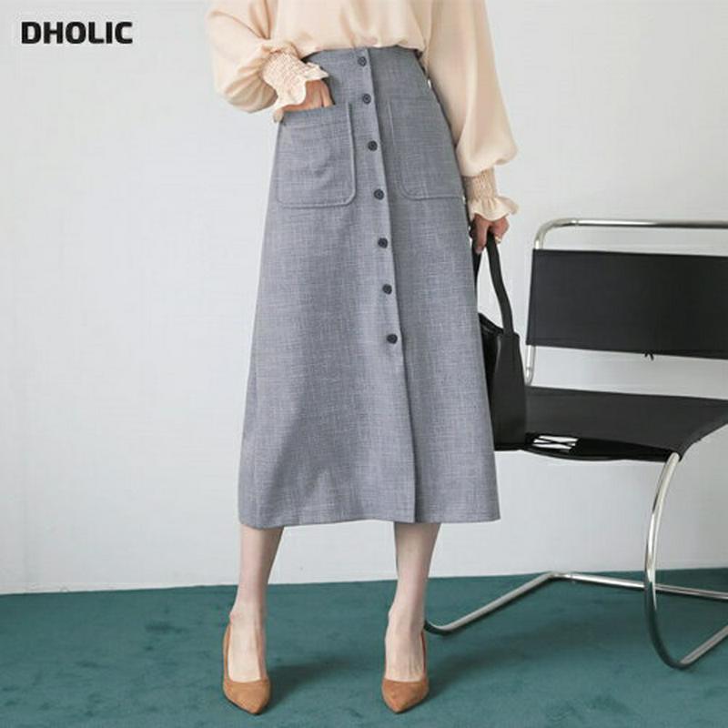 【新作10%OFF】ポケットチェックボタンスカート・全2色・t64135 レディース【sk】【韓国 ファッション ボトムス スカ