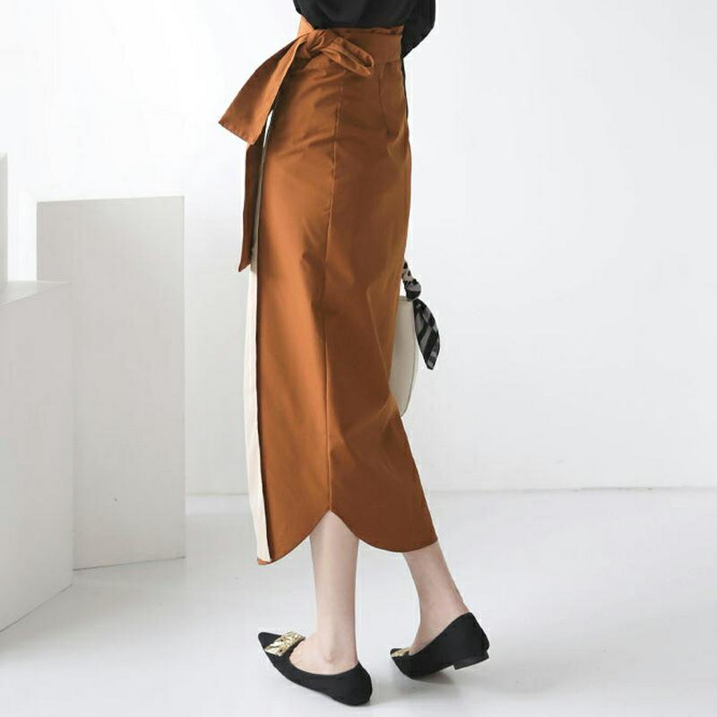 【新作10%OFF】バイカラーラップスカート・全2色・t64133 レディース【sk】【韓国 ファッション ボトムス スカート 