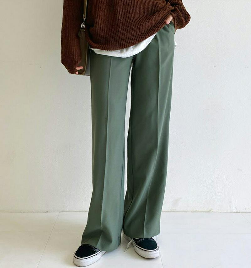 タックワイドパンツ・全3色・b60834 レディース【pt】【韓国 ファッション ボトムス ズボン パンツ ロング ロングパンツ