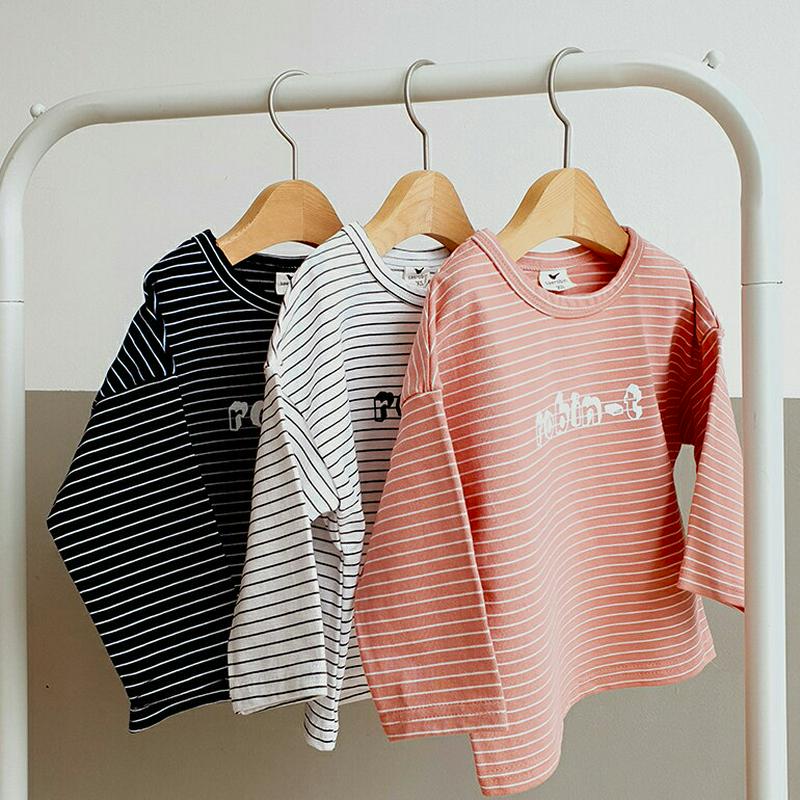ボーダーレタリングTシャツ・u06198 キッズ【3~8才】【tops】【トップス Tシャツ ロングスリーブ 長袖 ラウンドネッ