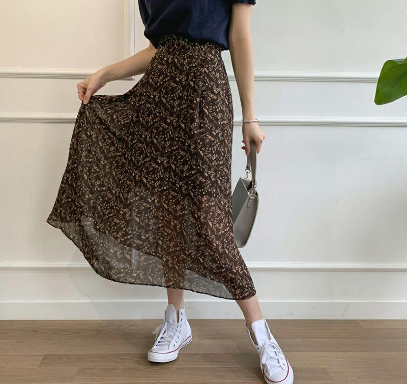 イージーフローラルスカート・全3色・b60856 レディース【sk】【韓国 ファッション ボトムス スカート ロング丈 ロングス