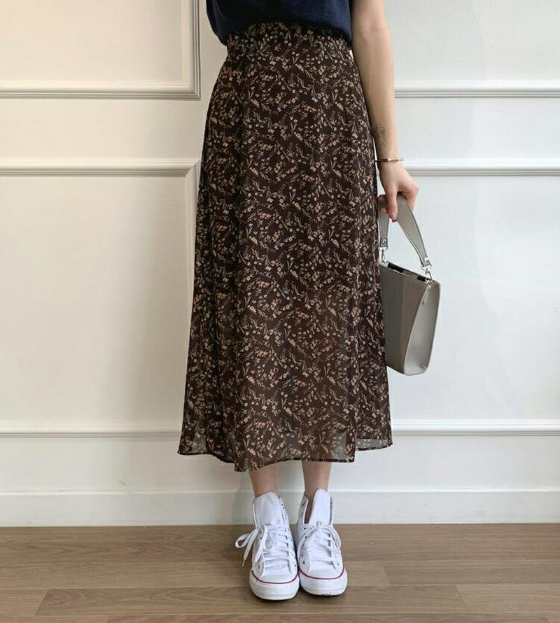 イージーフローラルスカート・全3色・b60856 レディース【sk】【韓国 ファッション ボトムス スカート ロング丈 ロングス