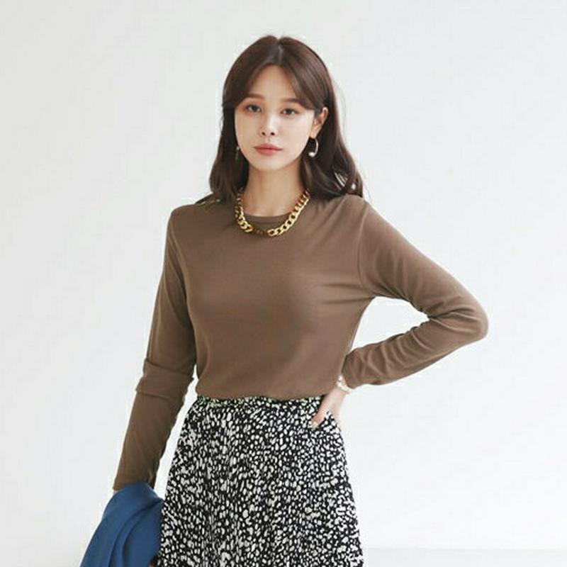 ロングスリーブTシャツ・全5色・b64022 レディース【tops】【トップス Tシャツ 長袖 ロンT 単色 無地 無地T カジ
