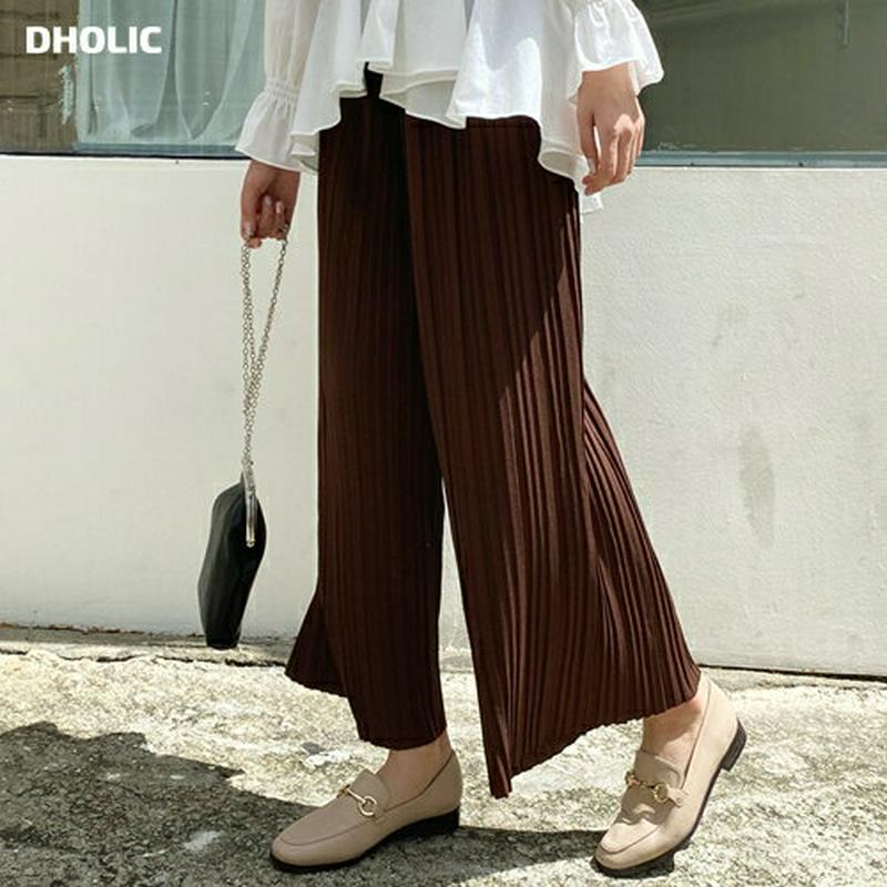 ウエストストレッチプリーツパンツ・全5色・b60836 レディース【pt】【韓国 ファッション ボトムス ズボン パンツ ロング