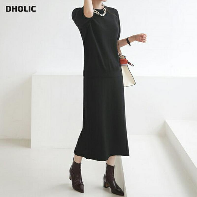 スリットニット&スカートSET・全2色・t64024 レディース【ops】【セットアップ setup トップス ニット スリット