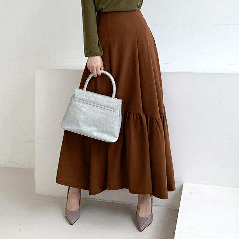 バックゴムフレアスカート・全2色・t64041 レディース【sk】【スカート ロング ロングスカート フレア フレアスカート 単