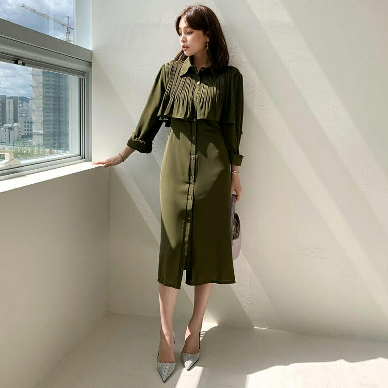 プリーツケープワンピース・全2色・t64025 レディース【ops】【ワンピース ロング ロングワンピース 長袖 プリーツ プリ