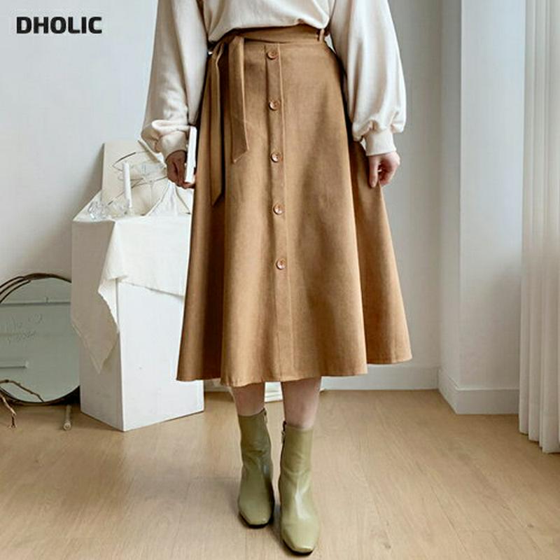 【新作10%OFF】ストラップ付Aラインスカート・全3色・b48053 レディース【sk】【韓国 ファッション ボトムス スカー