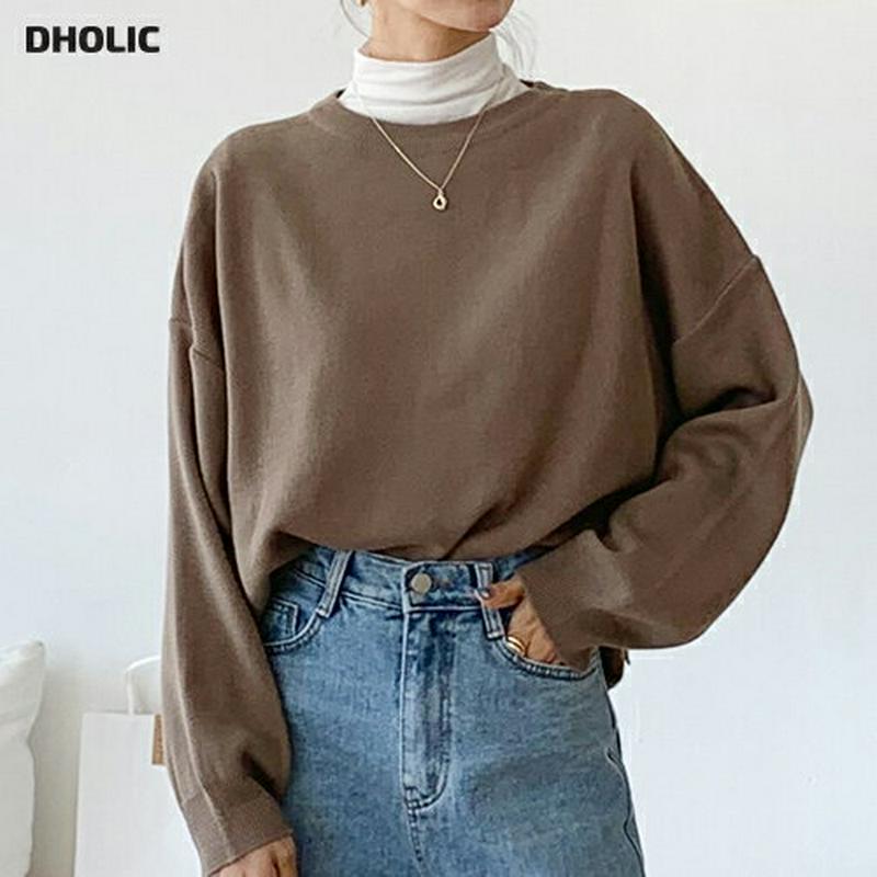 【新作10%OFF】ラウンドネックスリットニット・全4色・t48038 レディース【tops】【韓国 ファッション トップス ニ