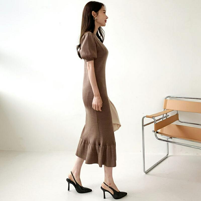 【新作10%OFF】パフスリーブニットワンピース・全4色・t64035 レディース【ops】【ワンピース ロング ロングワンピー