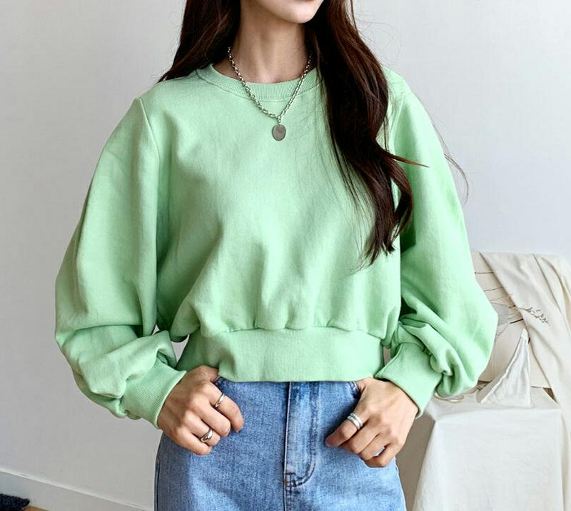 【新作10%OFF】クロップドスウェット・全4色・t48033 レディース【tops】【韓国 ファッション トップス スウェット