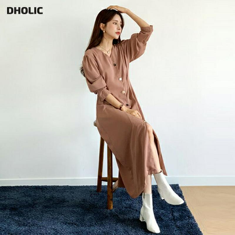 【新作10%OFF】ジュエルボタンワンピース・全2色・b48048 レディース【ops】【韓国 ファッション ワンピース ロング