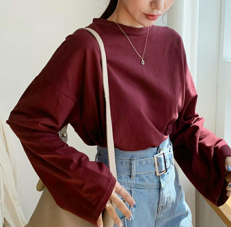 【新作10%OFF】ルーズアンバランスTシャツ・全3色・b55856 レディース【tops】【韓国 ファッション トップス Tシ