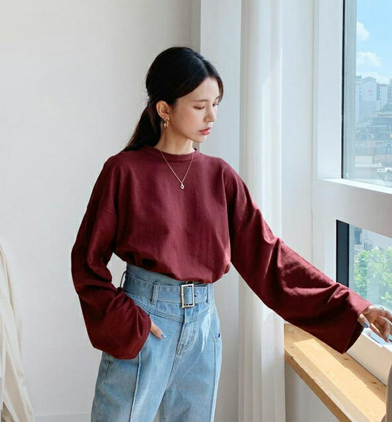 【新作10%OFF】ルーズアンバランスTシャツ・全3色・b55856 レディース【tops】【韓国 ファッション トップス Tシ