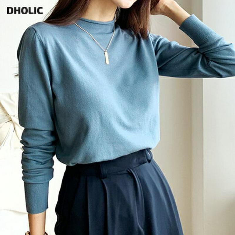 【新作10%OFF】ロールハーフネックニット・全4色・e48029 レディース【tops】【韓国 ファッション トップス ニット