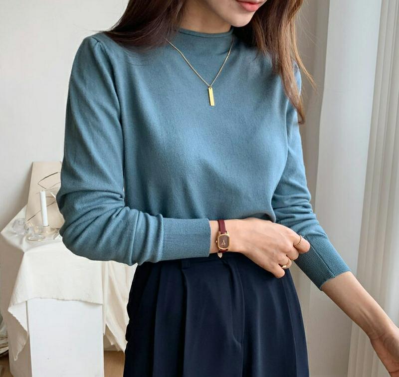 【新作10%OFF】ロールハーフネックニット・全4色・e48029 レディース【tops】【韓国 ファッション トップス ニット