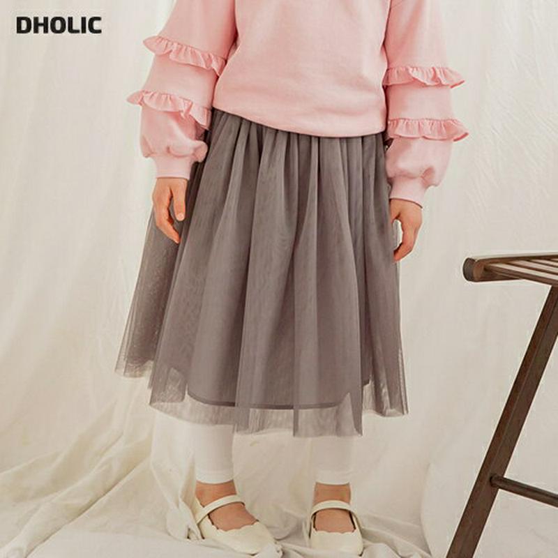 【新作10%OFF】配色チュールスカートレギンス(グレー)・p005660 キッズ【3~8才】【pt】【すか^とレギンス スカー