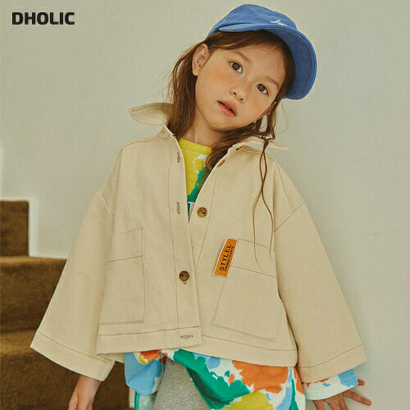【新作10%OFF】クロップドシャツ(クリーム)・u06051 キッズ【3~8才】【bl】【トップス シャツ クロップド丈 クロ