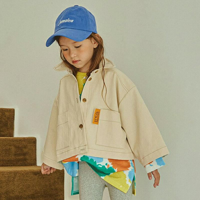 【新作10%OFF】クロップドシャツ(クリーム)・u06051 キッズ【3~8才】【bl】【トップス シャツ クロップド丈 クロ